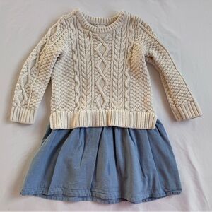 GAP Ivory Knit Sweater Dress for Toddlers